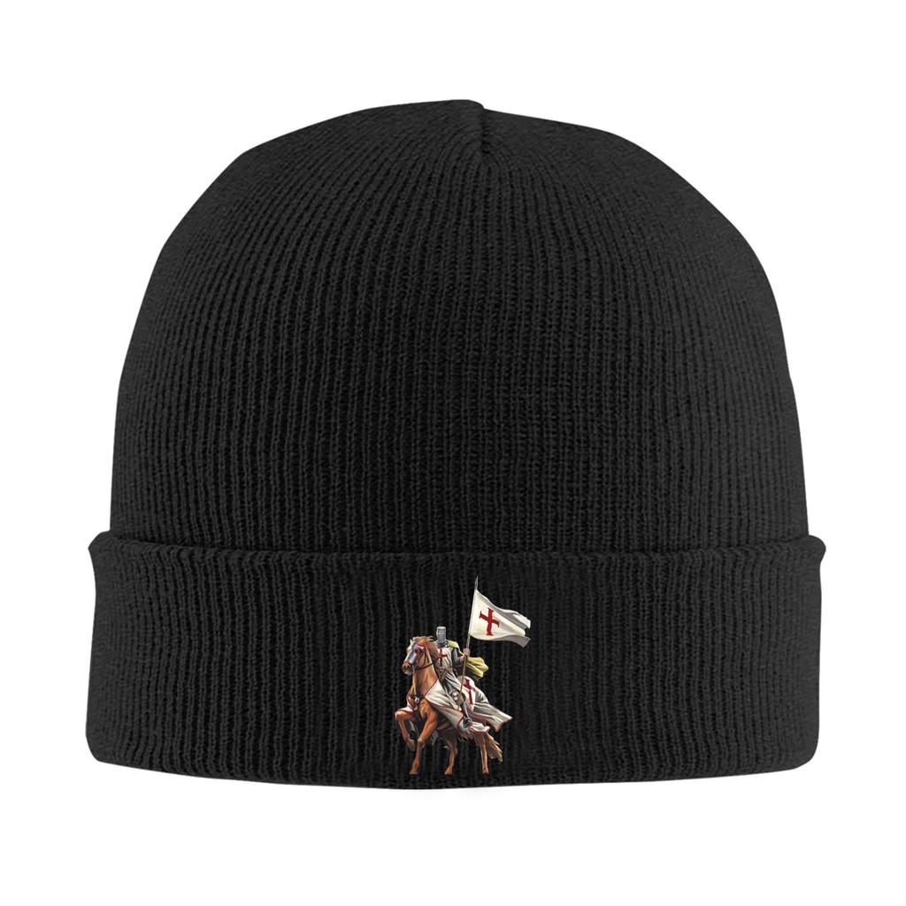 Knights Templar Beanie Hats Bonnet Hats Men Women Y2K Cool Kpop Knitting Hat Spring Printed Elastic Caps
