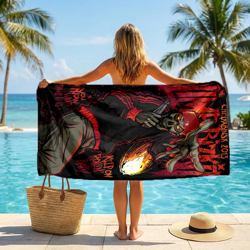 Limp Bizkit Fashion Beach Towel: Ideal for Summer Adventures Soft, absorbent and quick drying suitable for swimming and bathing