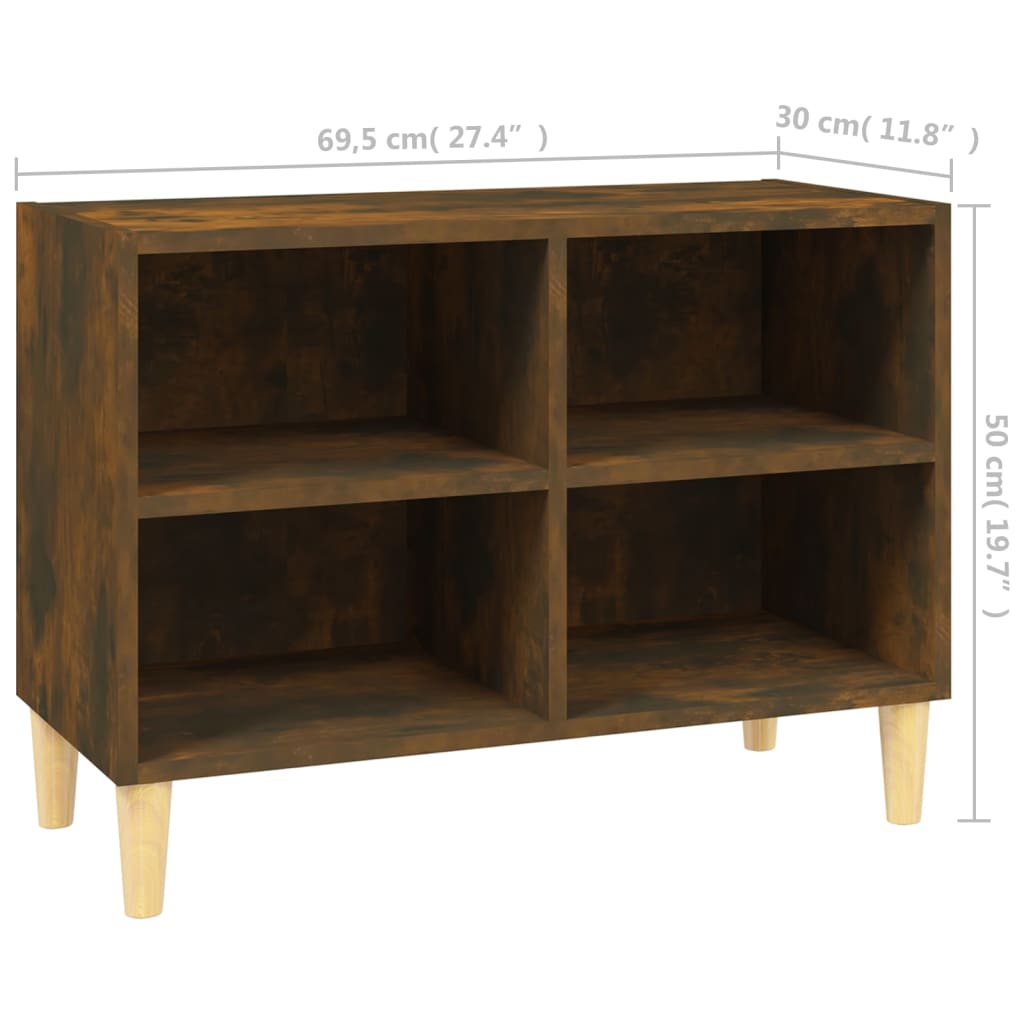 Vidaxl Szafka Pod Tv, Drewniane Nóżki, Przydymiony Dąb, 69,5X30X50 Cm