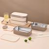 304 Stainless Steel Lunch Box 2 Layers Divided Microwavable Bento Box For Students Office Worker Portable Sealed Food Containers