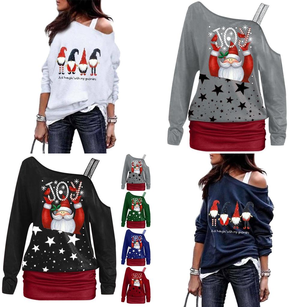 Stylish Women's Christmas Jumper Pullover Loose Fit Sweatshirt For Festive Seasons
