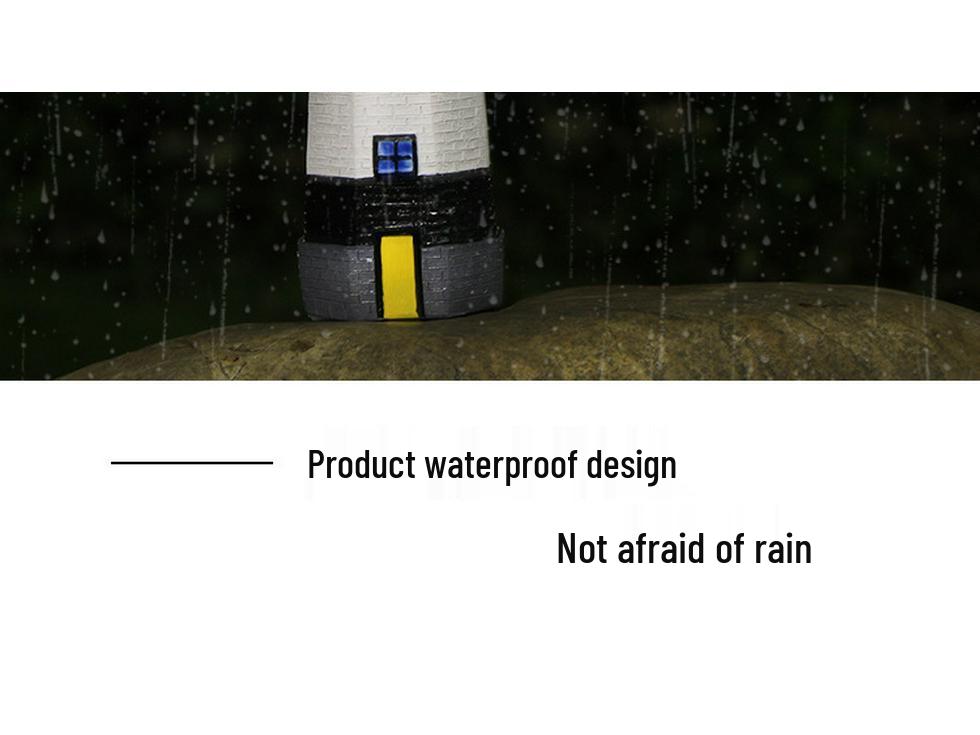 Solar Rotating Lighthouse Resin Garden Ornament