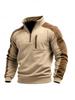 Men's Autumn/Winter Color Block Stand Collar Hoodie