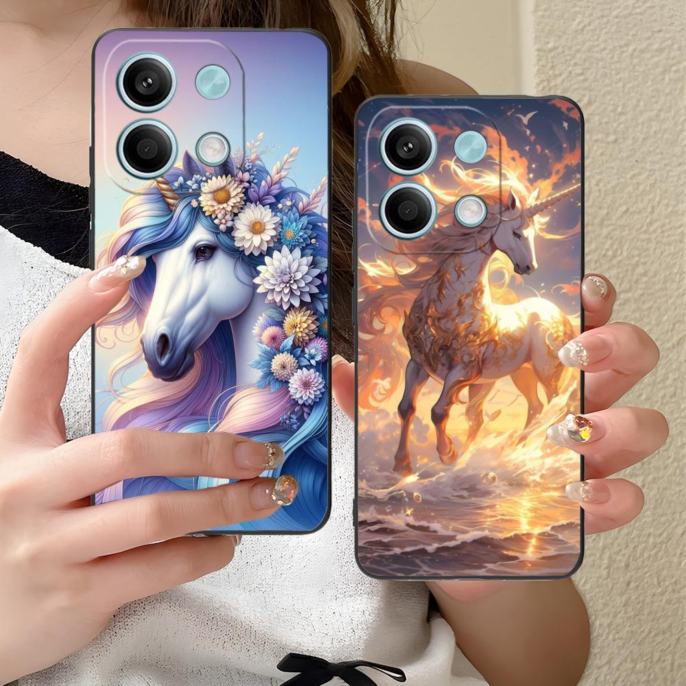 Fantasy Unicorn Mobile Phone Case for Xiaomi Redmi 15 14 13 12 A5 3 2 1 C Plus 4G 5G Colorful Printing Cover Cover Pretty Luxury