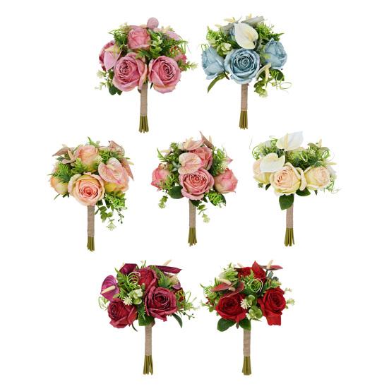 Artificial Rose Bouquet Simulated Fabric Not Wither Blooms All Year No Watering Needed Simulation Flower for Home Table Decorations