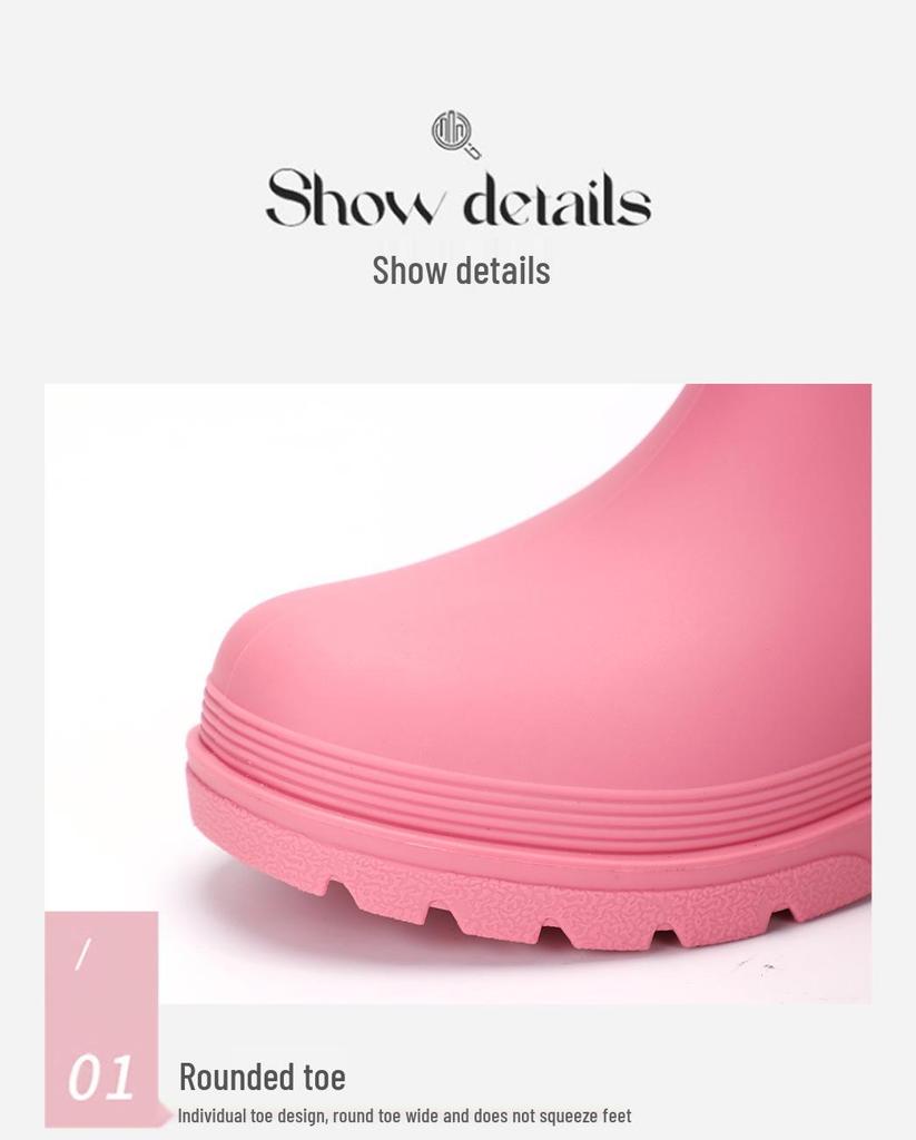 Bottes de pluie imperméables doublées polaire pour femme - Antidérapantes, à semelles épaisses, idéales pour la randonnée en forêt tropicale