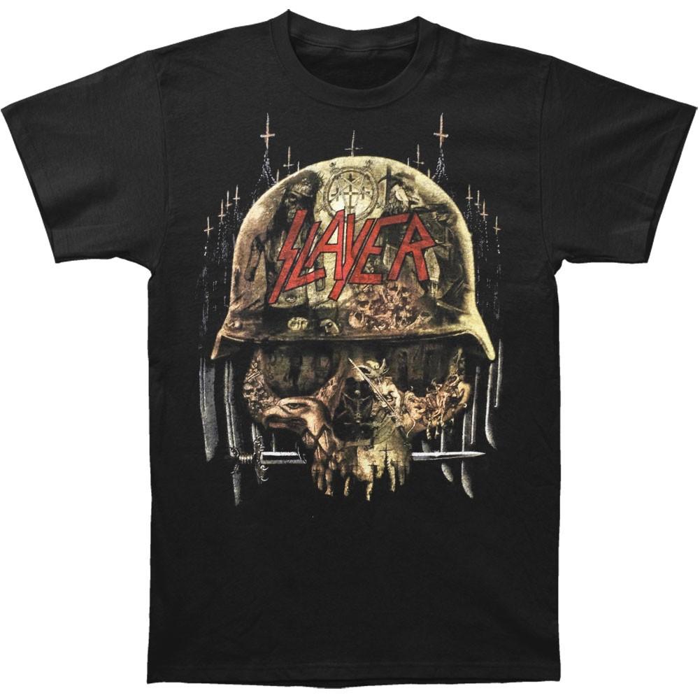 Men s Slayer Skull Collage T-Shirt Mens Womens Tees Top Black 2XL