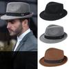 Herbst Winter Hut mit kurzem Schirm Herren Zylinder Warmer Retro-Stil Western Cowboyhut Mode Vielseitig Jazzhut