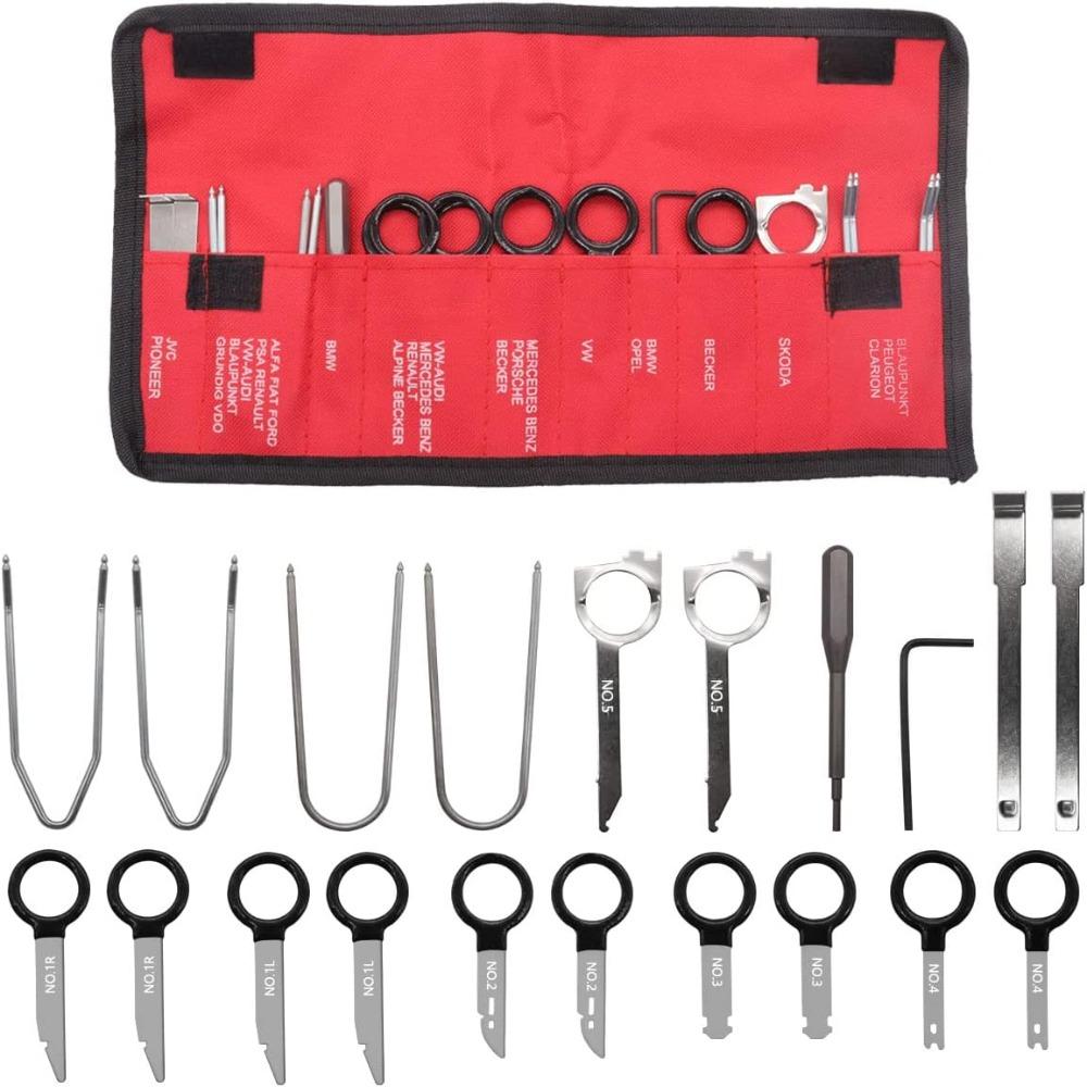 20PCS Blue Removal Pry Tool Kit Red Radio Removal Tool Radio Removal Tool Key  For Truck