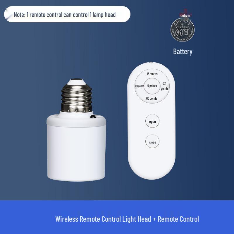 220V Wireless Remote Control LED Bulb Holder with Smart Switch for Bedrooms