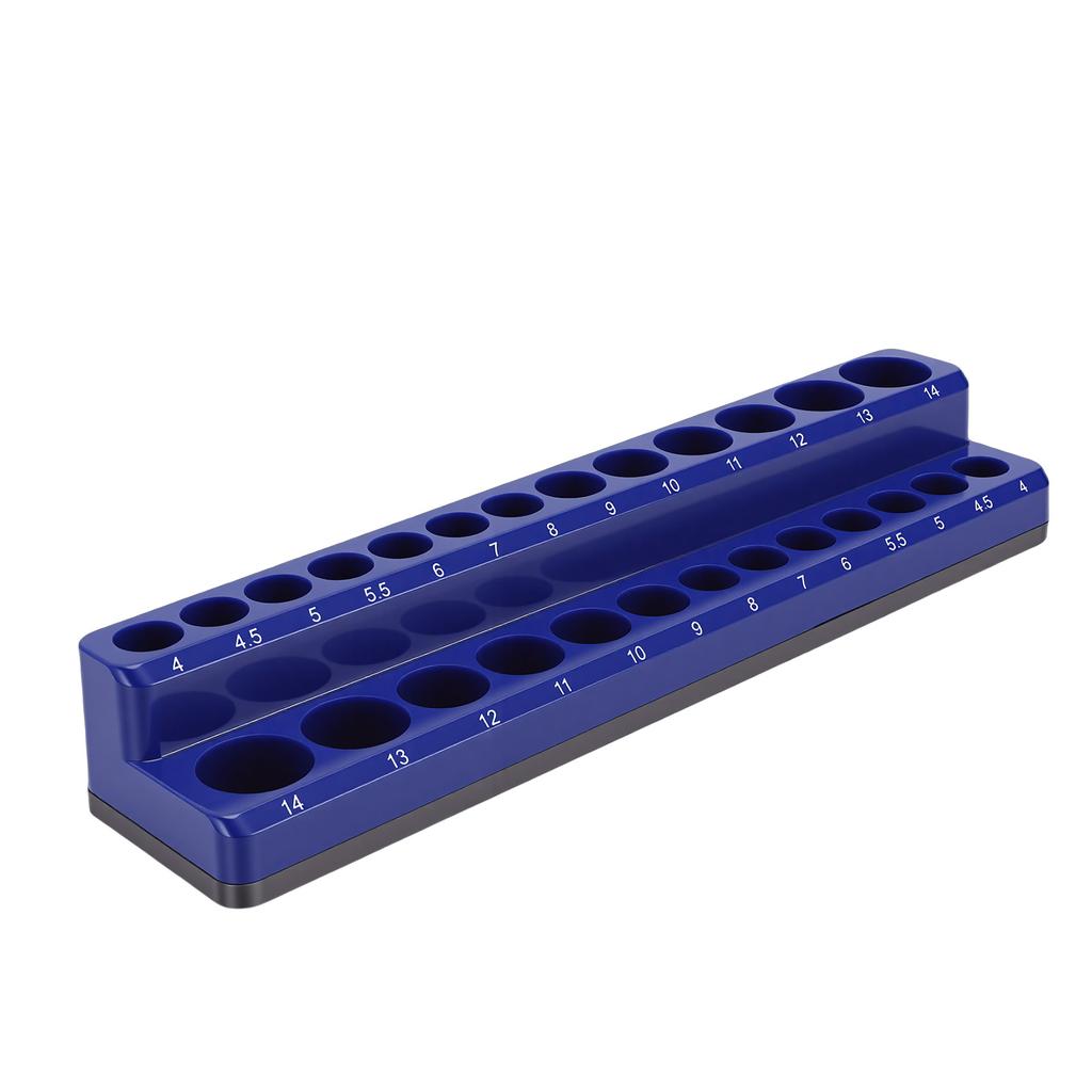 Metric Magnetic Socket Tray Blue Color Strong Magnetic Base Socket Organizer Holder for Work Area