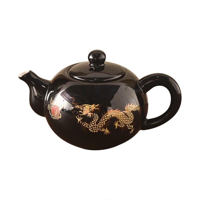 Retro Ceramic Gongfu Tea Set: Teacups, Pitcher, Gaiwan