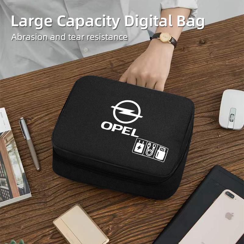 czxkqr1 Car Data Cable Storage Bag Waterproof Travel Organizer Bag USB DataLine For Opel Corsa Astra Insignia Vectra Zafira Meriva Mokka