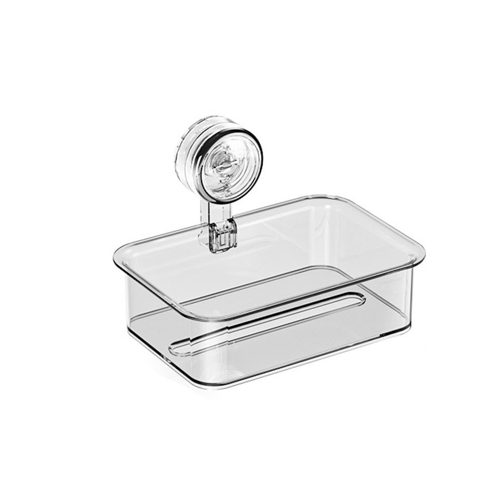 Punching Free Bathroom Storage Rack Multi-Function Suction Cup Wall Mounted Tissue Box Removable Drainable