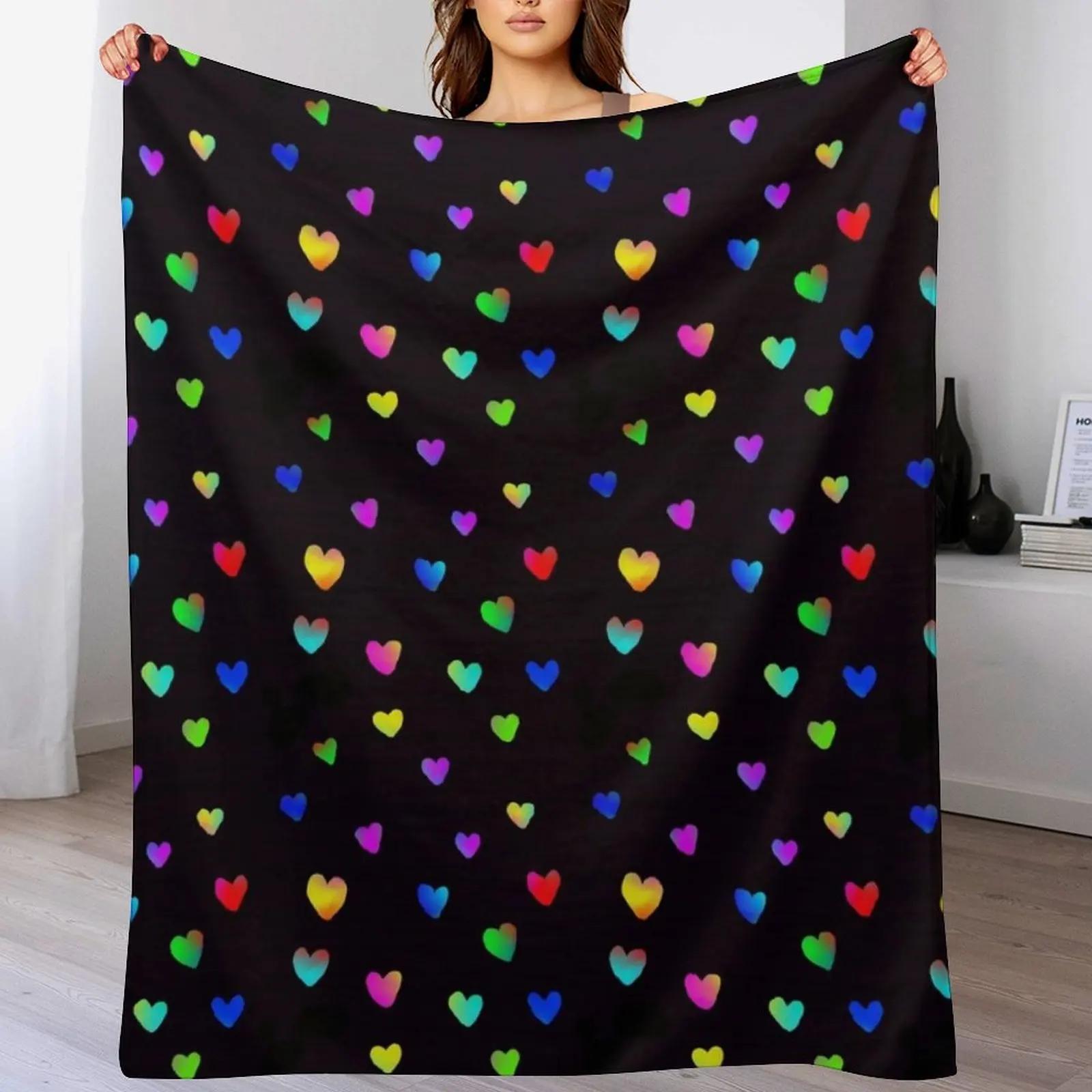 

Colorful Heart Sketch Throw Blanket Warm Comfortable Blanket for Office Napping 102x76cm(40x30in)