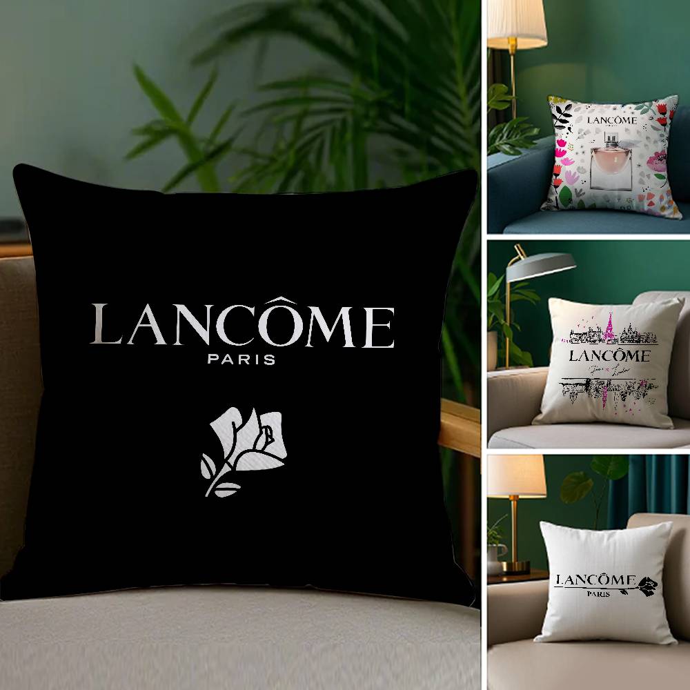 Fashion Pattern L-L-LancomeS Pillow Case Home Double-sided Printing Short Plush Colorfast Microfiber Cushion Cover