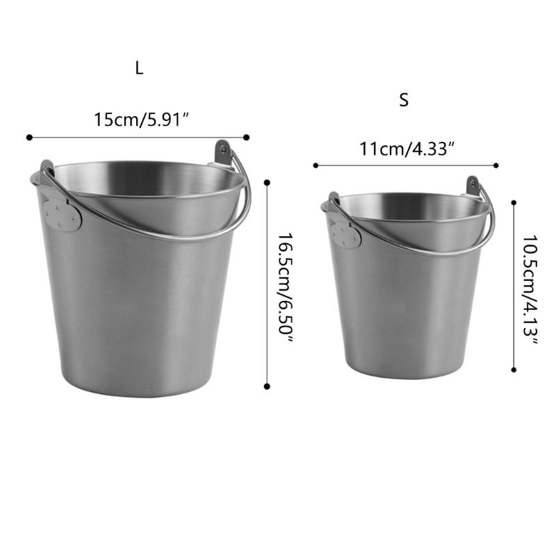 Small Metal Buckets Stainless Steel Material Dessert Buckets Small Pots Wedding Supplies for Food and Small Items
