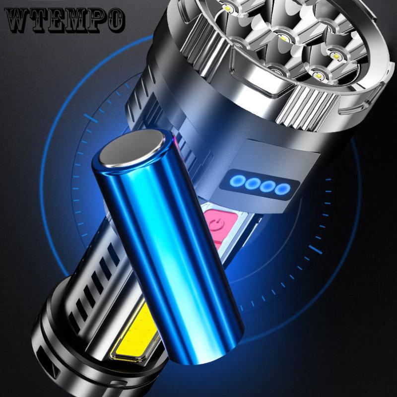Powerful Torch Outdoor Rechargeable Led Side Light Home Portable Mini Lighting Multifunction Torch