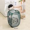 Folding Folding Laundry Basket Mesh Storage Basket Handle Household Laundry Hamper  Home