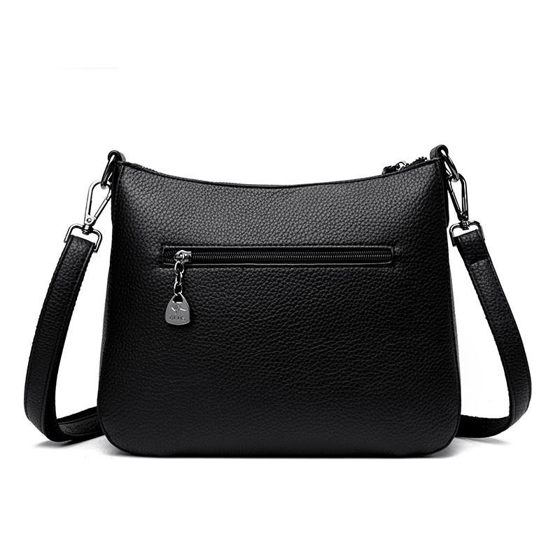 Women's Vintage Leather Crossbody Bag Multi-Pocket Soft Leather Shoulder Bag Tassel Shoulder Bag for Daily Use Shopping Commuting