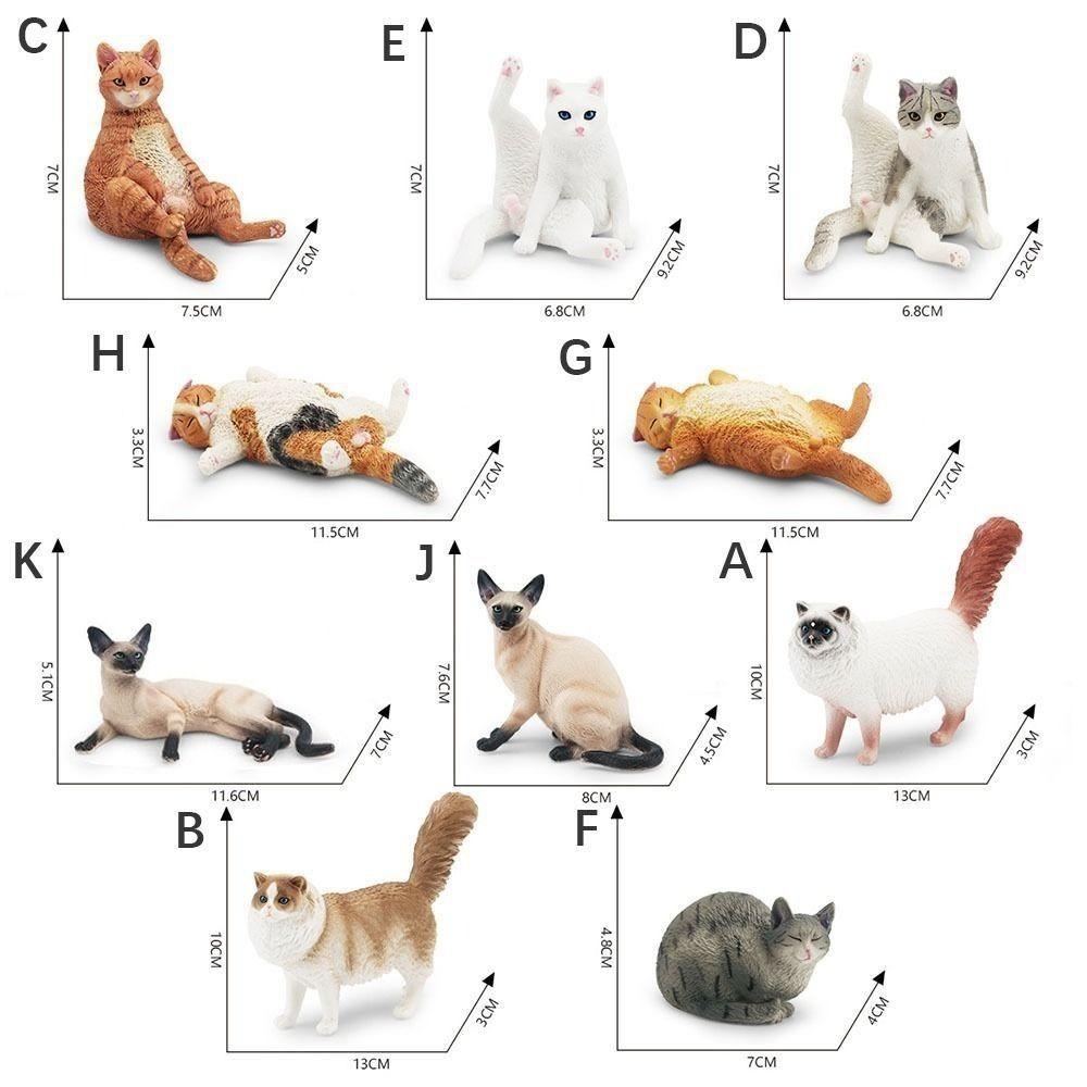 Exquisite PVC Simulation Cat Model Siamese Ragdoll Persian Cat Lifelike Realistic Pet Figurines Simulation Pet Car Decoration