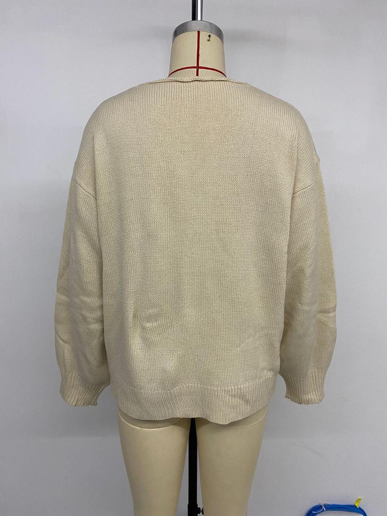 2026 Autumn/Winter Casual Retro Lace-up Round Neck Knit Cardigan for Women