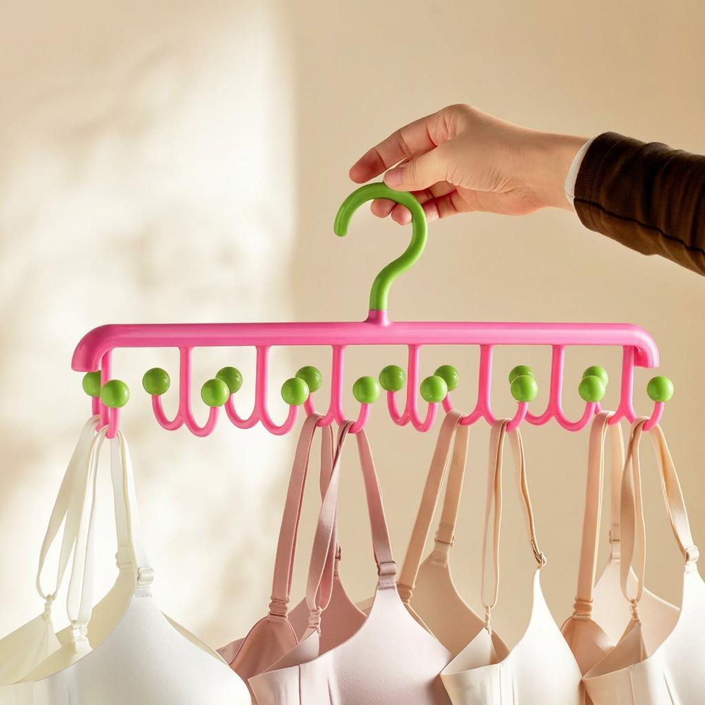 Multifunctional Clothes Hanger Rotatable Rotating Multi-Hook Hanger Space Saving Hanger Foldable For Bedroom Wardrobe Small