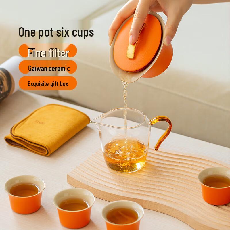 Минималистичный стеклянный набор для чая гайвань