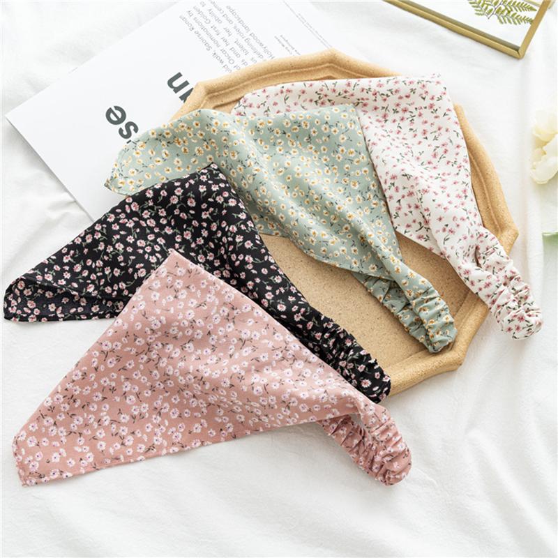 Bandeaux Bandanas Imprimé Floral Femme Fleurs Foulard d'Été Élastique Écharpe Triangle Bohème Mouchoir Bandeau d'Été Foulard pour Cheveux Accessoires pour Cheveux