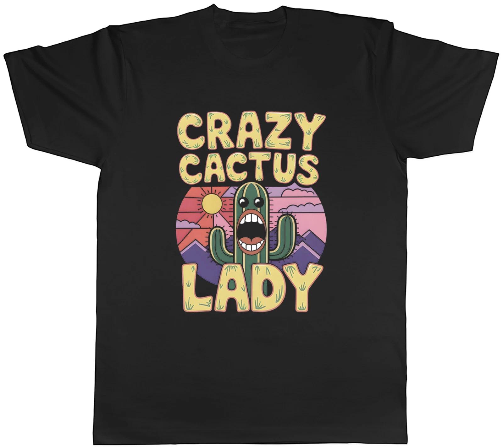 Crazy Cactus Lady Funny Desert Prickly Plant Mens T-Shirt Tee Gift Top L