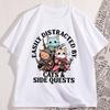 Easily Distracted By Cats TShirt for Men Women Funny Gamer Graphic Tee Retro Adventure Cat Soft Tshirt Cotton Streetwear