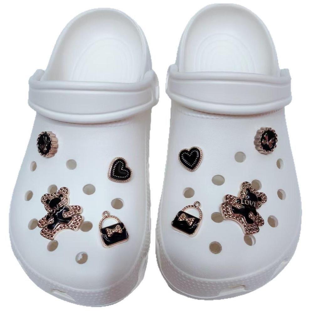 Elegant DIY Crocs Shoe Accessories: Coco-Style Detachable Diamond Flower Buckle