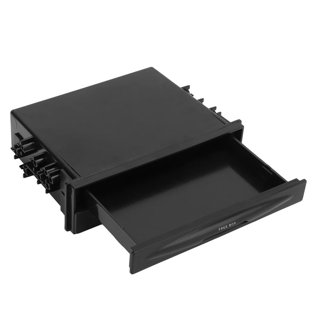 2 in 1 Car Radio Storage Box Multi Purpose ABS Universal 1DIN 2 Layer Black Cup Holder for Collecting Items