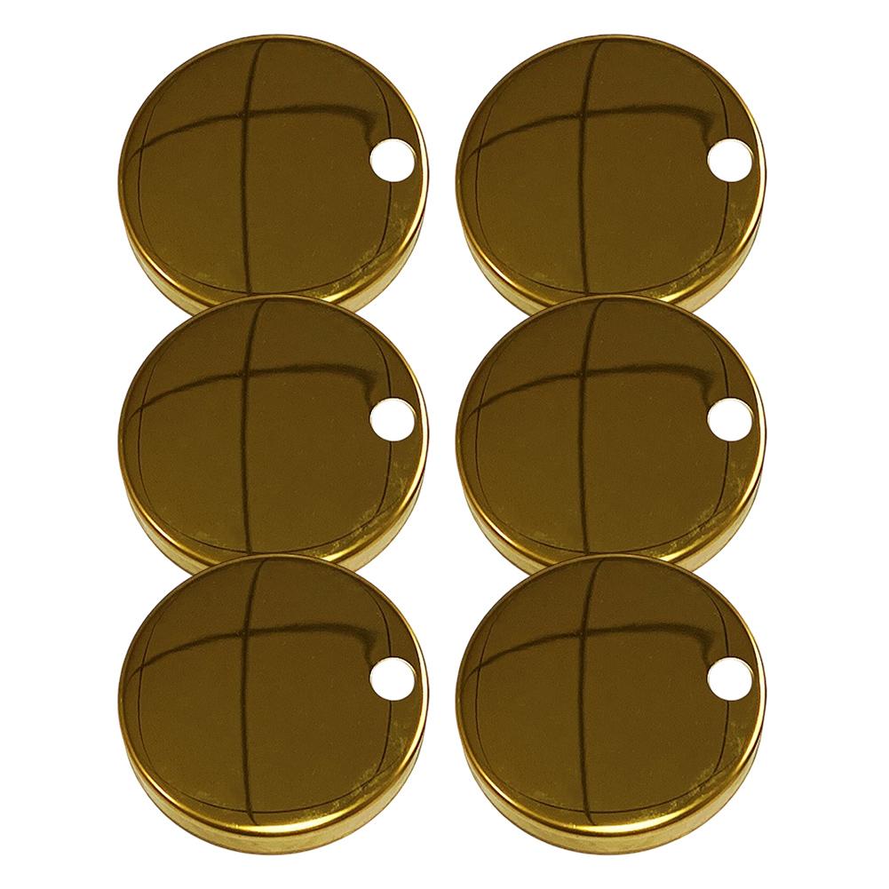 

Convenient 60mm Diameter Gold Toilet Seat Hinge Cover Plates Pack of Six