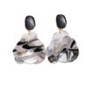 Smudged Geometric Flower Earrings, Fashionable and High-end Earrings