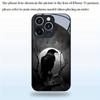 Night Raven Bright Moon Pattern Tempered Glass Phone Case For iPhone 17 16 15 14 13 12 11 Pro Max 17 Air 7 8 Plus XR XS X Cover