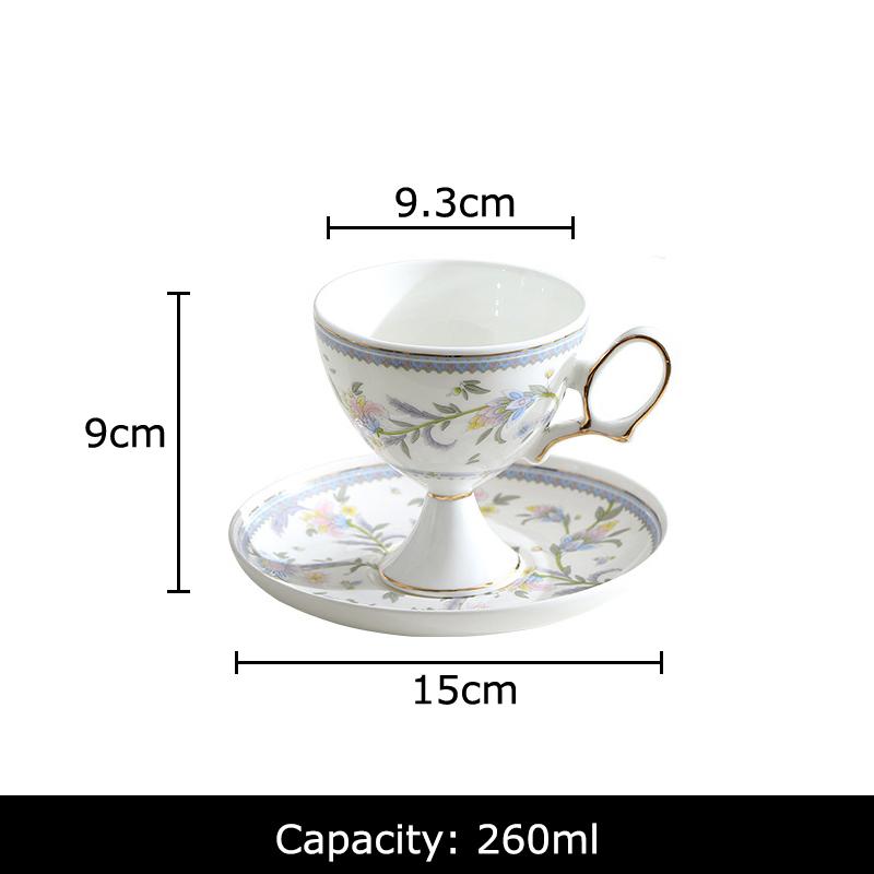 

Gold-plated Flower Ceramic Cup&saucer Goblet Mugs Dining Table Coffee Mug Milk Cups Afternoon Tea Teacup Fruit Juice Container 260ml