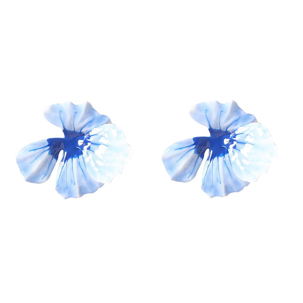 Neue Bohemian Öltropfenfarbe übertriebene große Blume Mode Trend Ohrringe, Nischen-Design Damenmodelle