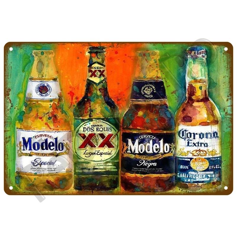 Tin Sign Home Decor Rum Brand Vintage Cold Beer Drink Wine Metal Sign Funny Poster For Bar Pub Club Man Cave Wall Decoration Art