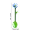 Transparent Glass Stirring Spoon With Elegant Flower Head Colored Stirrer For Coffee Tea Cocktails Head Resistant
