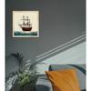 Paper Vintage Ship Wall Art Frame Painting, Multicolor, Abstract, 12.5 X 12.5 In, Set of 1