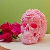 3D-gedruckte Rosen-Schädel-Figur, Langlebige Kunststoff-Gothic-Schädel-Blumen-Skulptur mit Detaillierter Blütenblatt- und Knochenstruktur, Mattes Finish Halloween-Dekoration Geschenk
