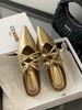 2025 New Pointed Bow Bag Head Half Drag Women Wear Versatile Flat French Lazy Muller Shoes Women