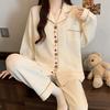 Air cotton pajamas women's autumn and winter long sleeves thickened interlayer warm stars cat student loungewear real shot