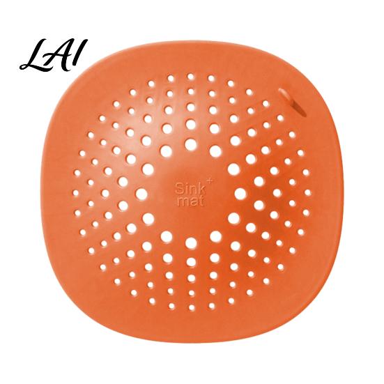 Bathroom Hair Catcher Kitchen Sink Strainer Mat with Suction Cup Food Residue & TPR Drain Filter Floor Cover Anti Clogging Mesh for Odor Proof