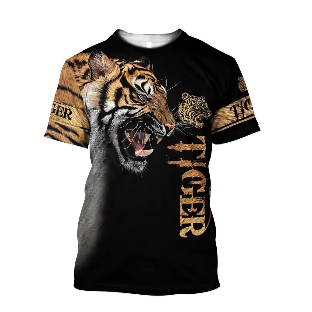 Koszulka Tiger Muay Thai Kick Boxing 3D Print Vintage Training UV Protect Quick Dry Men Women Unisex Krótki rękaw Okrągły dekolt MMA Mix Martial Art