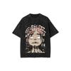 Męska Czarna Prana Koszulka z Krótkim Rękawem, Oversize, z Nadrukiem Kreskówki Gorillaz, 100% Bawełna