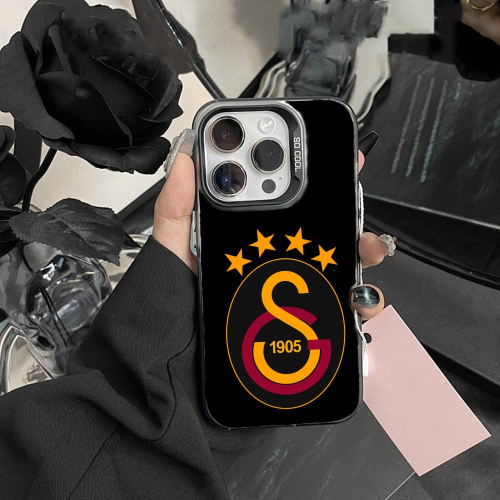 G-Galatasaray 1905 Handyhülle Für iPhone17, 16,15,14,13,12 Pro Max Schwarz Candy Matt Stoßfeste Hülle