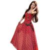 Unique and Beautiful Red Plaid Suspender Dress Summer Seaside Vacation Waist Slim Mesh Dress