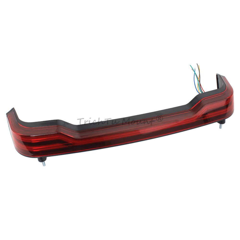 Motorcycle King Rear Trunk LED Light Tour Pack Brake Turn Signals Tail Lamp For Electra Glide Ultra Limited FLHTK 2014-2023